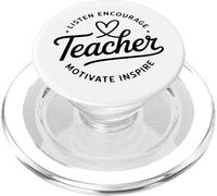 Escuchar Animar al Maestro Motivar Inspirar corazón PopSockets PopGrip para MagSafe