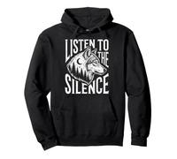 Escuchar El Silencio Lobo Bosque Naturaleza Senderismo Luna Camping Sudadera con Capucha