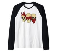 Escuchar See Speak No Evil Skull Heads Gangsters Camiseta Manga Raglan