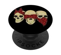 Escuchar See Speak No Evil Skull Heads Gangsters PopSockets PopGrip Adhesivo