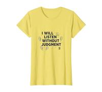 Escucharé sin Juicio: oyente empático Camiseta, Mujer, Limón, M