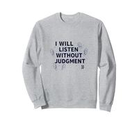 Escucharé sin Juicio: oyente empático Sudadera, Unisex para Adultos, Gris Jaspeado, M