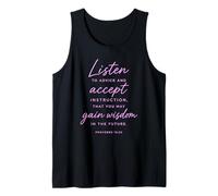 Escuche el Consejo Ganar sabiduría Proverbios 19:20 Biblia de Las Escrituras Camiseta sin Mangas