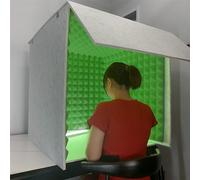 Escudo de aislamiento de sonido portátil para cabina vocal, caja insonorizada de escritorio para podcasts de estudio, transmisión de canto, mejora la calidad de audio y reduce el ruido