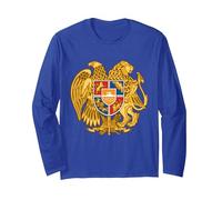 Escudo de Armas de Armenia Manga Larga, Unisex para Adultos, Azul Real, S