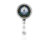 Escudo de armas de Cabo Verde Heavy Duty Metal Badge Holder Carrete, retráctil Badge Holder con clip para cinturón para Key Name Card Holder Employee Teacher