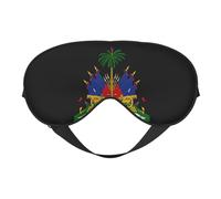 Escudo de armas de Haití 13 Escudo de armas de Haití Máscaras para dormir Correa ajustable Máscara de ojos suave para mujeres Hombres Viajes Trabajo Hogar