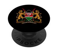 Escudo de Armas de Kenia y Banderas de países del Mundo, Amante de la geografía PopSockets PopGrip Adhesivo
