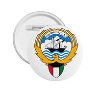 Escudo de armas de Kuwait redondo botón insignia apoyo kuwaití emblema pin decoración kuwaití, Large, Plástico