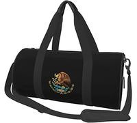 Escudo de Armas de México Equipaje de Viaje Bolsa de Lona Deportiva con Ruedas Plegable Bolsa de Lona, Color Negro