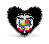 Escudo de Armas de Panamá: Insignia metálica divertida de 1 pulgada con forma de corazón, broche, alfiler, ropa, sombrero, bolso, accesorios, corbata, decoración.