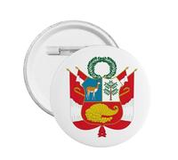 Escudo de armas de Perú redondo botón insignia soporte Perú emblema Pin decoración peruana, Medium, Plástico