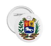 Escudo de armas de Venezuela redondo botón insignia soporte Venezuela emblema Pin decoraciones venezolanas, Medium, Plástico