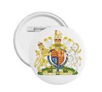 Escudo de armas del Reino Unido redondo botón insignia apoyo Reino Unido emblema Pin decoraciones británicas, Medium, Plástico
