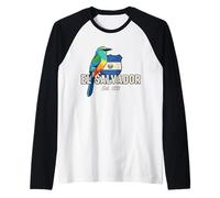 Escudo de Bandera de pájaro Torogoz de El Salvador EST 1821 Camiseta Manga Raglan
