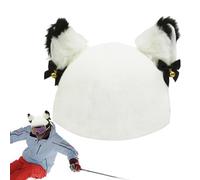 Escudo de casco de peluche de criatura ornamental, adorable casco de esquí, casco de snowboard para monopatín, elástico, lavable a máquina, orejas frías, cubierta acogedora para motocicleta