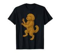 Escudo de criatura mítica del perro legendario de Goldendoodle medieval Camiseta