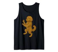 Escudo de criatura mítica del perro legendario de Goldendoodle medieval Camiseta sin Mangas