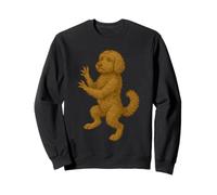 Escudo de criatura mítica del perro legendario de Goldendoodle medieval Sudadera