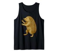 Escudo de erizo Renacimiento Fantasía Heráldica Animal Medieval Camiseta sin Mangas
