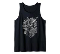 Escudo de espada medieval con diseño vintage Camiseta sin Mangas