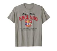 Escudo de Inglaterra anglosajona con letras blancas envejecidas Camiseta