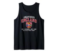 Escudo de Inglaterra anglosajona con letras blancas envejecidas Camiseta sin Mangas