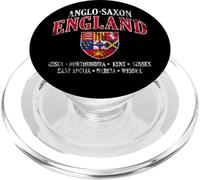 Escudo de Inglaterra anglosajona con letras blancas envejecidas PopSockets PopGrip para MagSafe