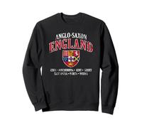 Escudo de Inglaterra anglosajona con letras blancas envejecidas Sudadera