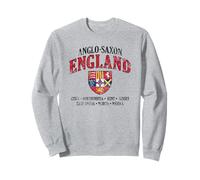 Escudo de Inglaterra anglosajona con letras blancas envejecidas Sudadera