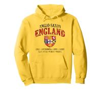 Escudo de Inglaterra anglosajona con letras blancas envejecidas Sudadera con Capucha