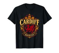 Escudo de la Herencia galesa de Gales de Cardiff Dragon City Camiseta