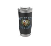 Escudo de la Isla de Skye Escocia Envejecido Vaso térmico de acero inoxidable de doble pared
