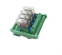 Escudo de relé de 4 canales DC12V DC24V DIN Rail Mount NPN PNP Compatible 16A Dual Polarity LED para monitoreo de estado de señal 77x86x63mm (DC12V)