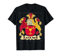 Escudo de Reunión Familiar Adams Escudo de Armas del Clan Inglés Apellido Camiseta gráfica económica, Hombre, Negro, M