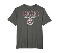 Escudo de Veritas desteñido de la Universidad de Harvard Camiseta, Hombre Tallas Grandes, Asfalto, 5X Alto