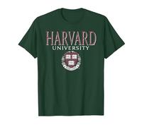 Escudo de Veritas desteñido de la Universidad de Harvard Camiseta, Hombre, Verde Bosque, M
