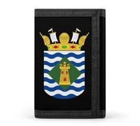 Escudo De Vieques, Cartera de tres pliegues con estampado de la bandera del estado de relaciones públicas, cartera de bolsillo frontal con ventana de identificación, regalos para hombres y mujeres,