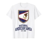 Escudo Envejecido Vintage de Samoa EST 1988 de National American Camiseta