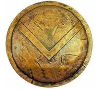Escudo espartano redondo medieval 300 - Rey griego Leónidas armadura de acero calibre 18 LARP SCA Warrior Cosplay Battle Ready Shield
