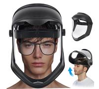 Escudo Facial, máscara de Cara Completa con protección Anti-Fog inútil, Escudo de Impacto de PC Ajustable Transpirable para molienda, Corte y Seguridad de Trabajo