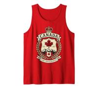 Escudo heráldico Vintage de Canadá The True North EST 1867 Camiseta sin Mangas