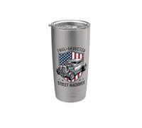 Escudo Hot Rod de la bandera americana de las máquinas de la calle inyectado de combustible Vaso térmico de acero inoxidable de doble pared