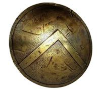 Escudo Medieval de Metal King Spartan de 30 Pulgadas - 300 Shield de Acero para Disfraz de Guerrero, Recreación SCA LARP, Halloween - Color Marrón