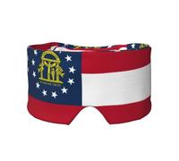 Escudo ocular impreso con la bandera de Georgia, equipo reversible para dormir, envoltura de bloqueo de luz, para comodidad de viaje