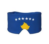 Escudo ocular impreso con la bandera de Kosovo, equipo reversible para dormir, envoltura de bloqueo de luz, para comodidad de viaje