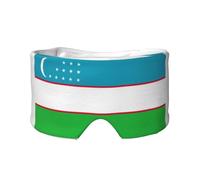 Escudo ocular impreso con la bandera de la República de Uzbekistán, equipo reversible para dormir, envoltura de bloqueo de luz, para comodidad de viaje