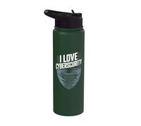 Escudo tecnológico I Love Cybersecurity Stainless Steel Insulated Water Bottle