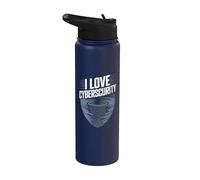 Escudo tecnológico I Love Cybersecurity Stainless Steel Insulated Water Bottle