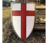 Escudo Templario auténtico de caballero medieval de otoño, escudo templario de guerrero de batalla de 28 pulgadas, acabado antiguo ANTIQUE MAKERS